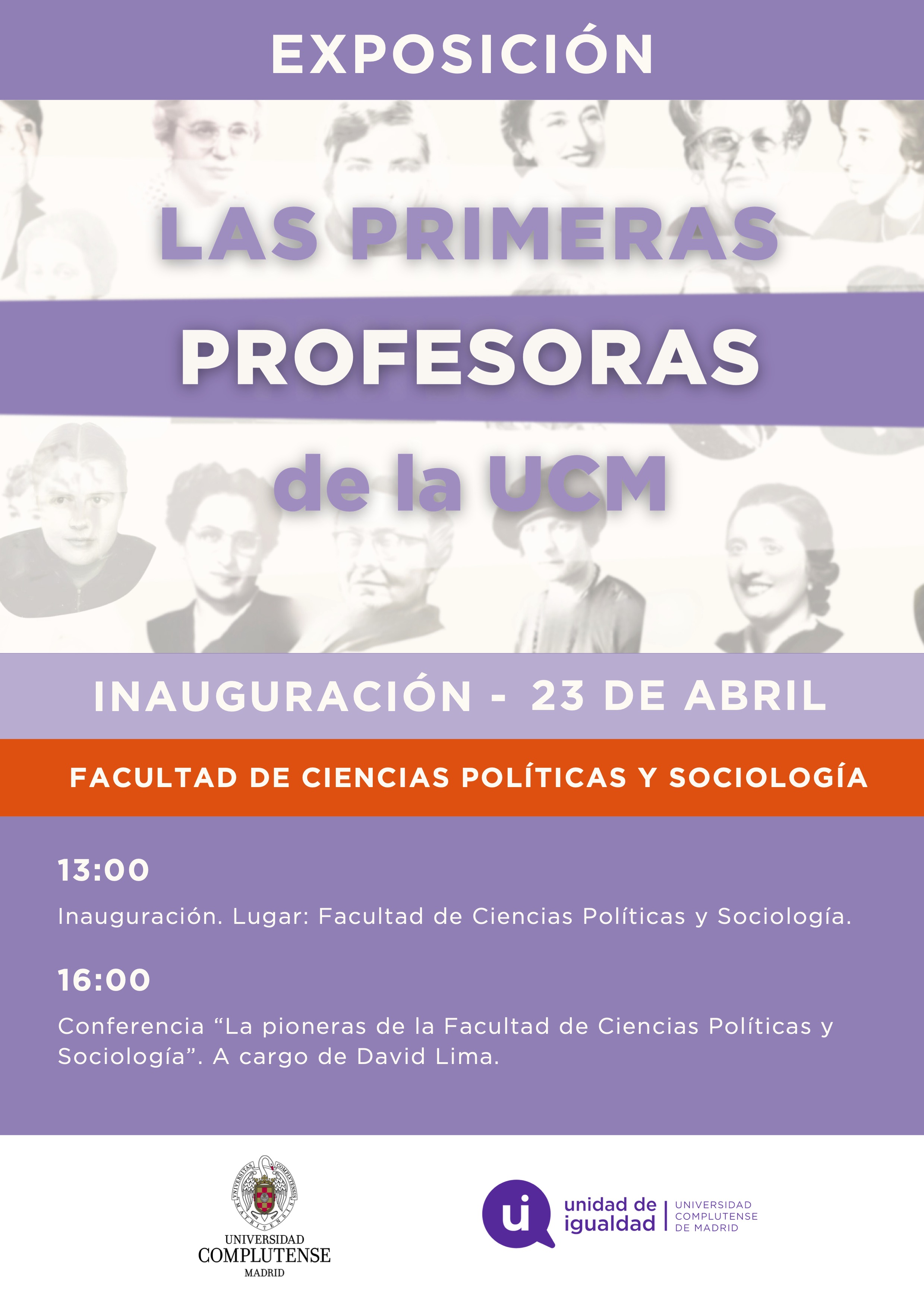 Hoy 23 de abril se inaugura la exposición "Las primeras profesoras de la UCM" en la Facultad de Ciencias Políticas y Sociología